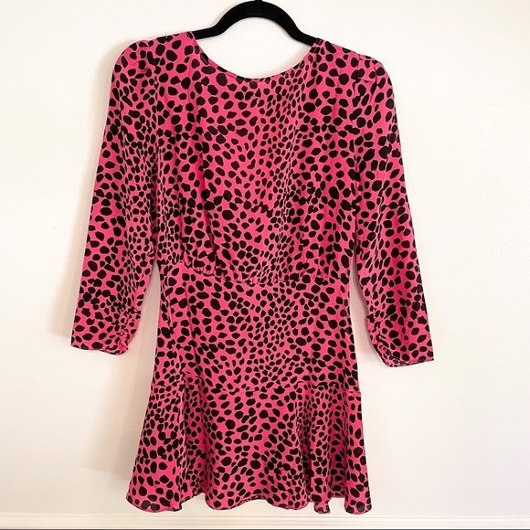 RIXO Kyla Leopard Print Barbiecore Mini Dress XS - Picture 7 of 9